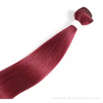 10A  Grade human hair bundles, #99J Straight Brazilian virgin  hair bundles Human